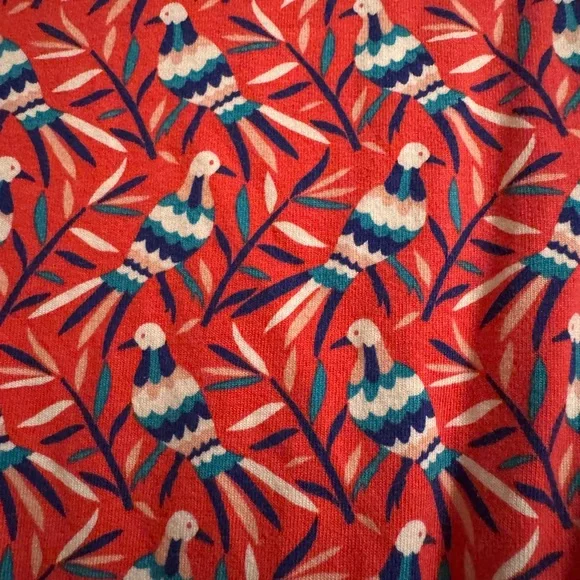 Boden midi 10-long dress with whimsical birds, cotton jersey with pockets & sash - Picture 3 of 6